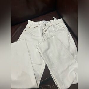 Zara white straight jeans